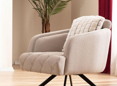 Stoffsessel Wohnzimmer Sessel Ohrensessel Grau Polster Sitz Einsitzer